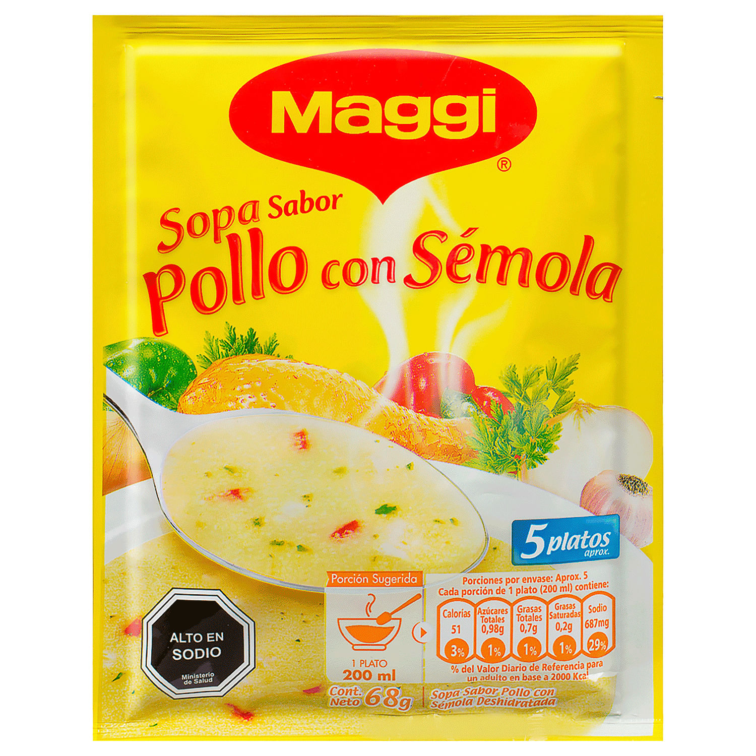 SOPA POLLO CON SEMOLA X68 GRS                     