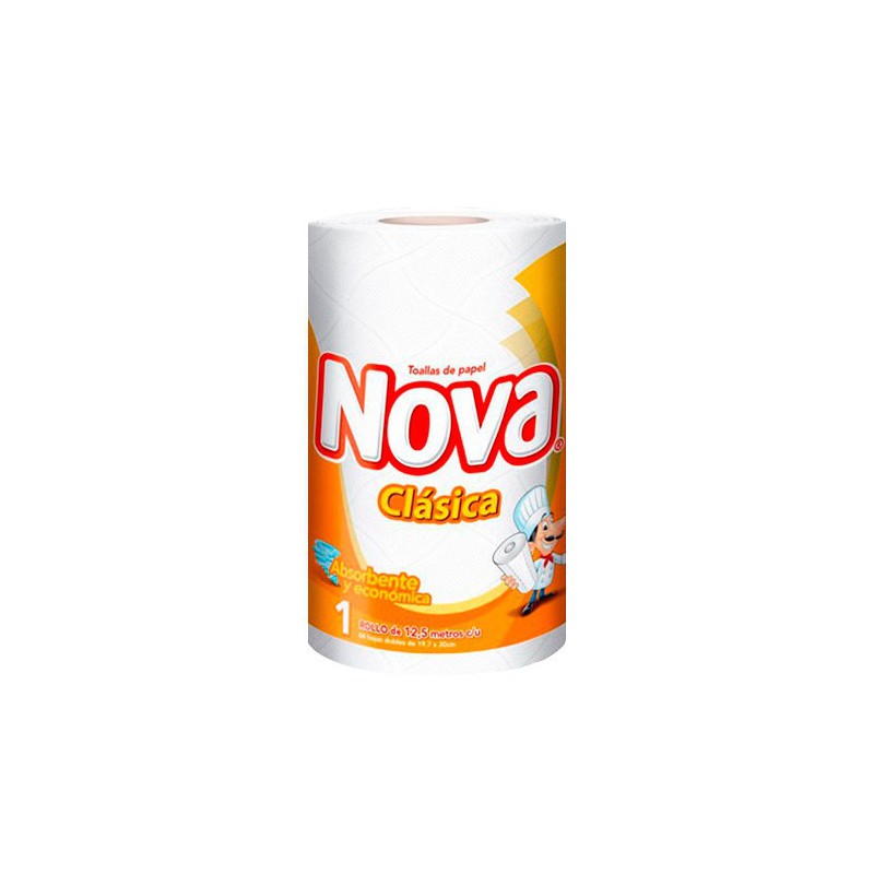 TOALLA PAPEL NOVA CLASICA X 1 ROLLO 12MTS         